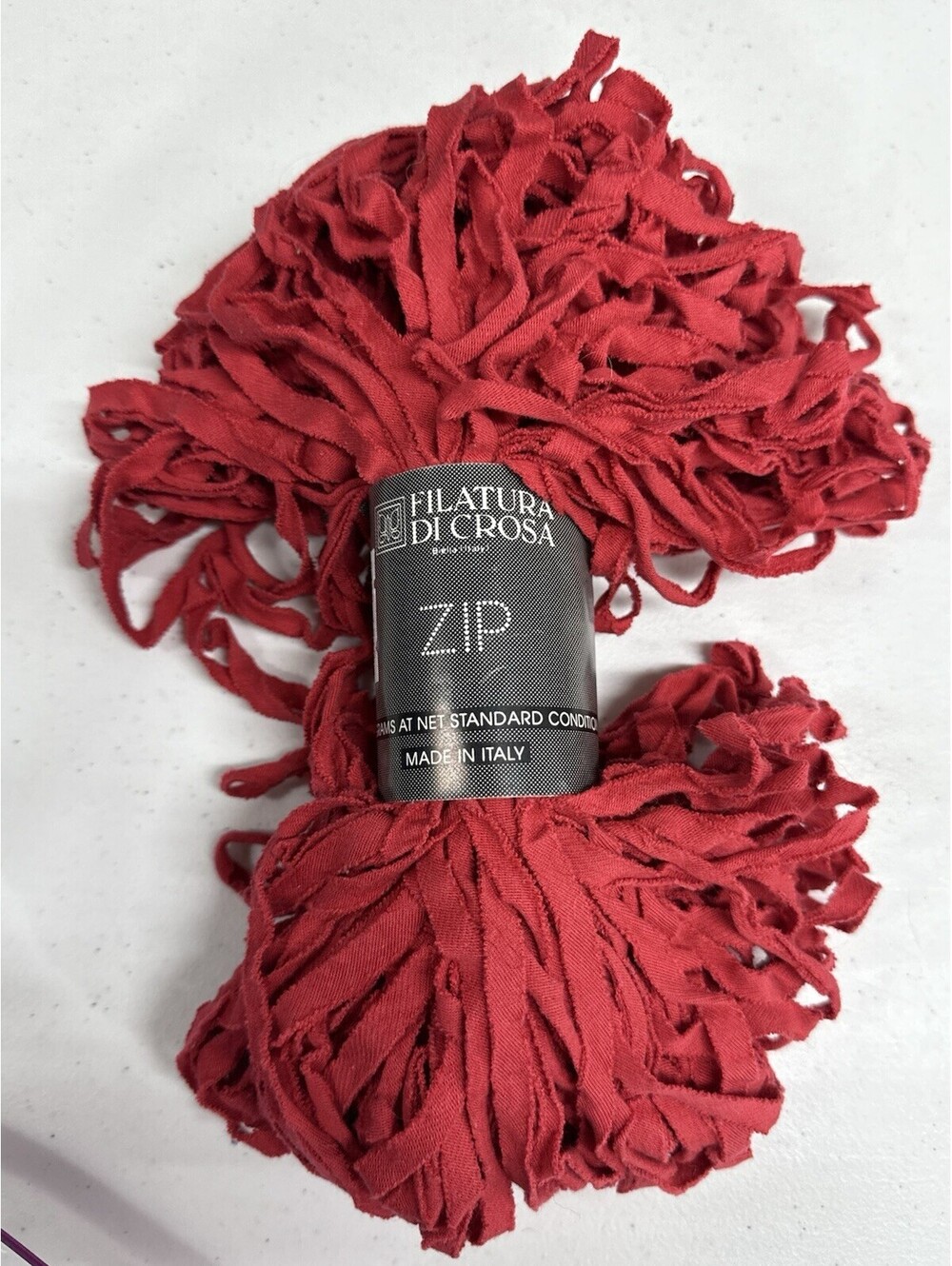 Filtura Di Crosa ‘Zip’ 100% Cotton Yarn Color #12 Red 1 Skein 82yds